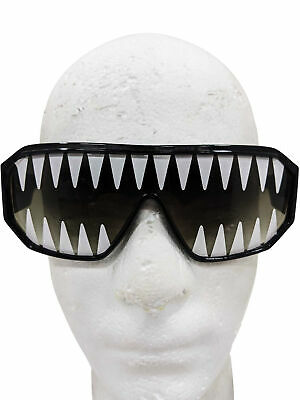 Macho Wrestler Mini Shark Teeth Black Frames Shield Sunglasses Man Randy Savage - Fresh Stock Dated February 2026