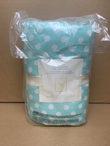Pottery Barn Kids  AQUA BLUE Polka Dot STANDARD Quilted Pillow Sham - Free Ship - Fresh Stock Dated December 2025