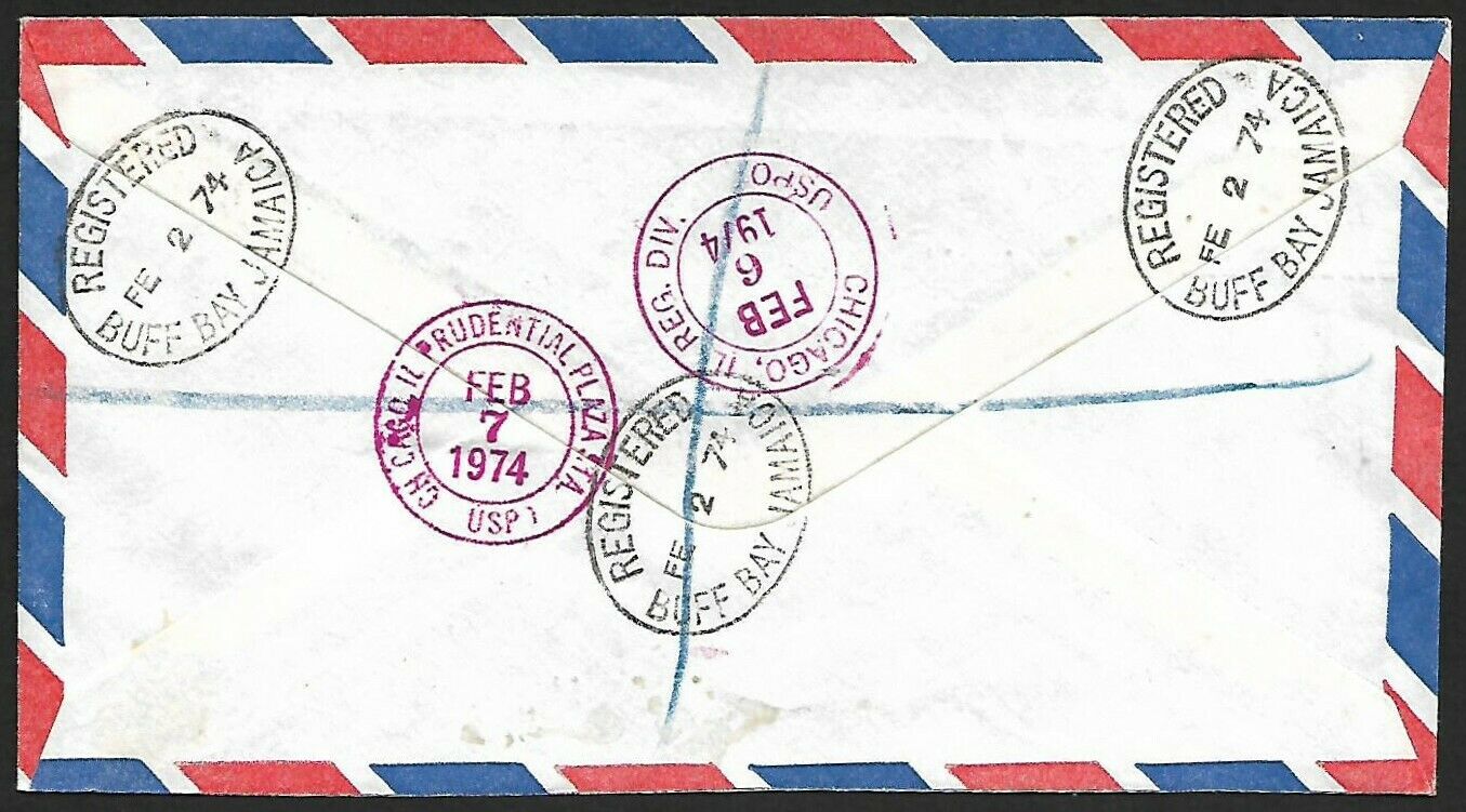 Jamaica 1974 BUFF BAY registered cover - Fresh Stock Dated February 2026