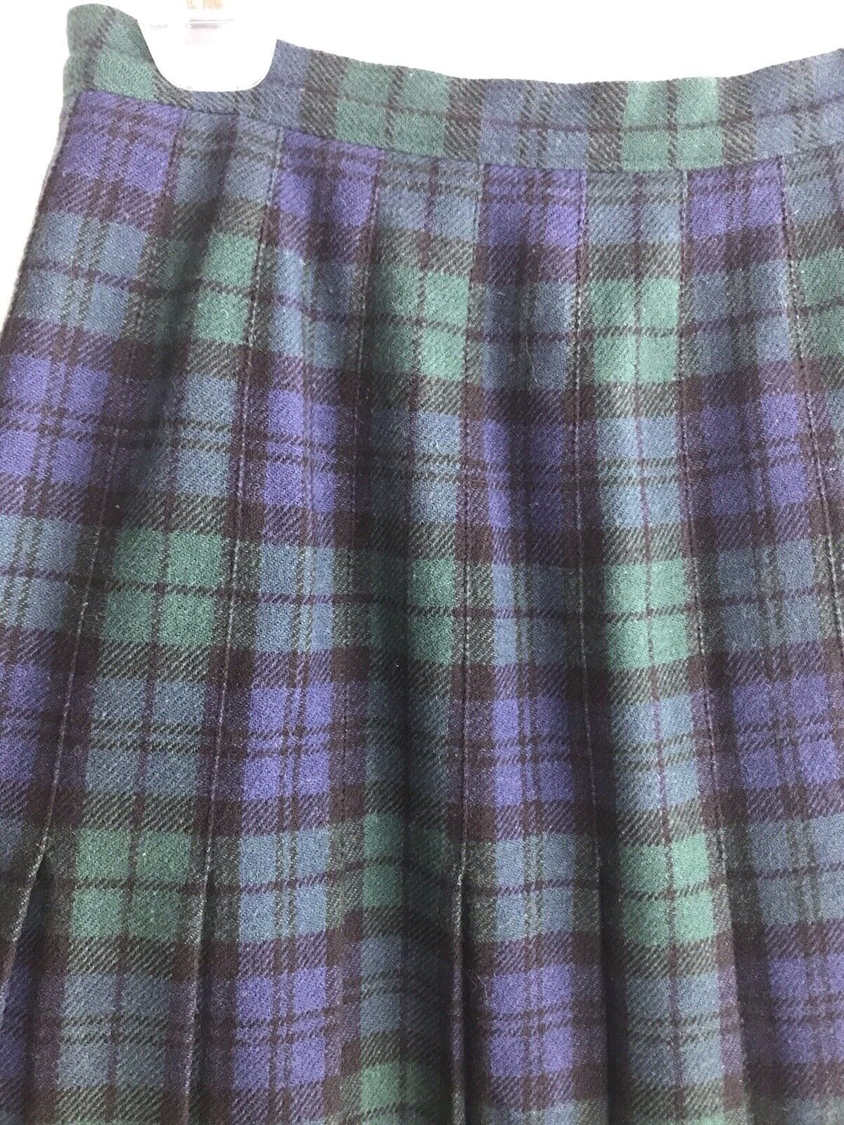 VTG WOMENS 10 PENDLETON PLAID SKIRT PLEATED KILT WOOL USA BLACK WATCH TARTAN - Fresh Stock Dated March 2026
