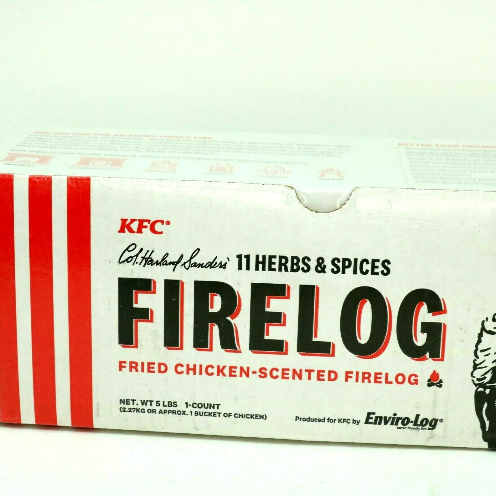 KFC FIRE LOG 11 HERBS & SPICES ENVIROLOG KENTUCKY FRIED CHICKEN FIRE LOG - Fresh Stock Dated December 2025