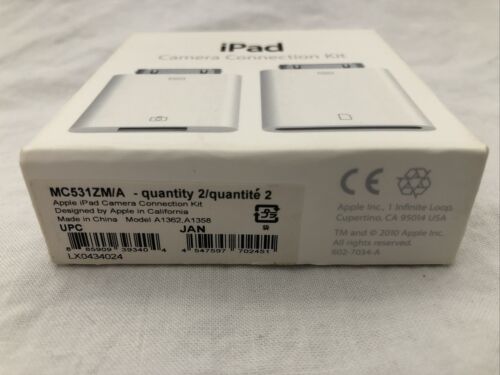 APPLE iPAD CAMERA CONNECTION KIT  MC531ZM/A MODEL A1362 A1358 - Fresh Stock Dated February 2026