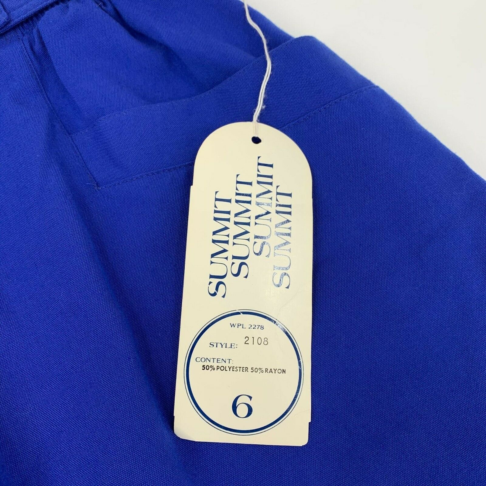 Vintage 80s Blue Career Pencil Skirt Size S Small Front Pockets Deadstock NWT - Fresh Stock Dated February 2026