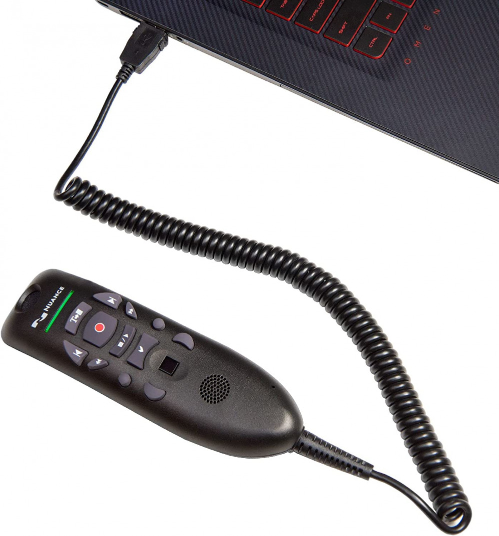 ECS Tangle Free Curly Replacement Cord for Nuance PowerMic III | Black - Fresh Stock Dated February 2026