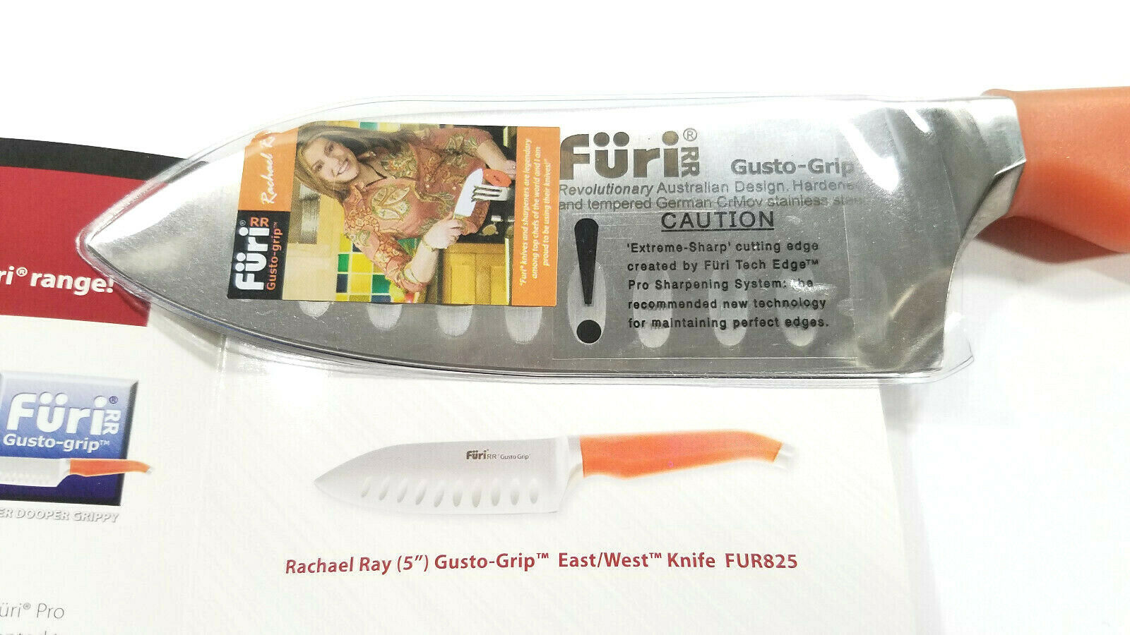 Rachael Ray Furi Gusto Grip Santoku 2 Piece Knife Set Bamboo Case NEW VGC - Fresh Stock Dated December 2025