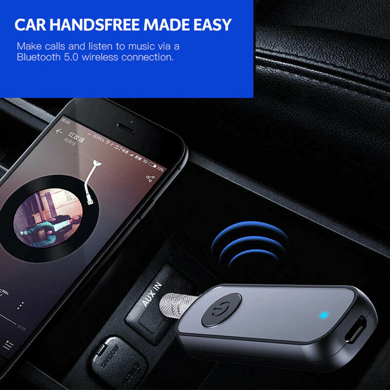 Bluetooth 5.0 Receiver 3.5mm AUX Adapter for Car Headphone Speaker - Fresh Stock Dated February 2026