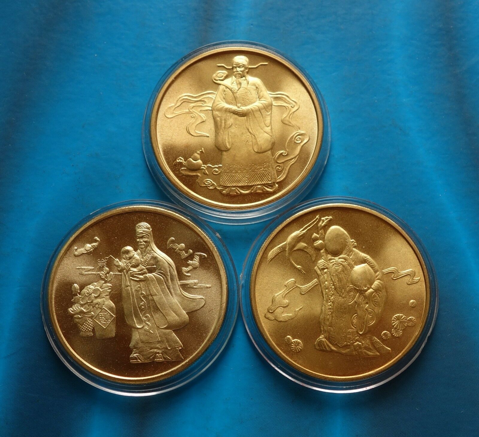 Shanghai Mint:1994 China Medal FU LU SHOU,God of Longevity,fortune, prosperity - Fresh Stock Dated February 2026
