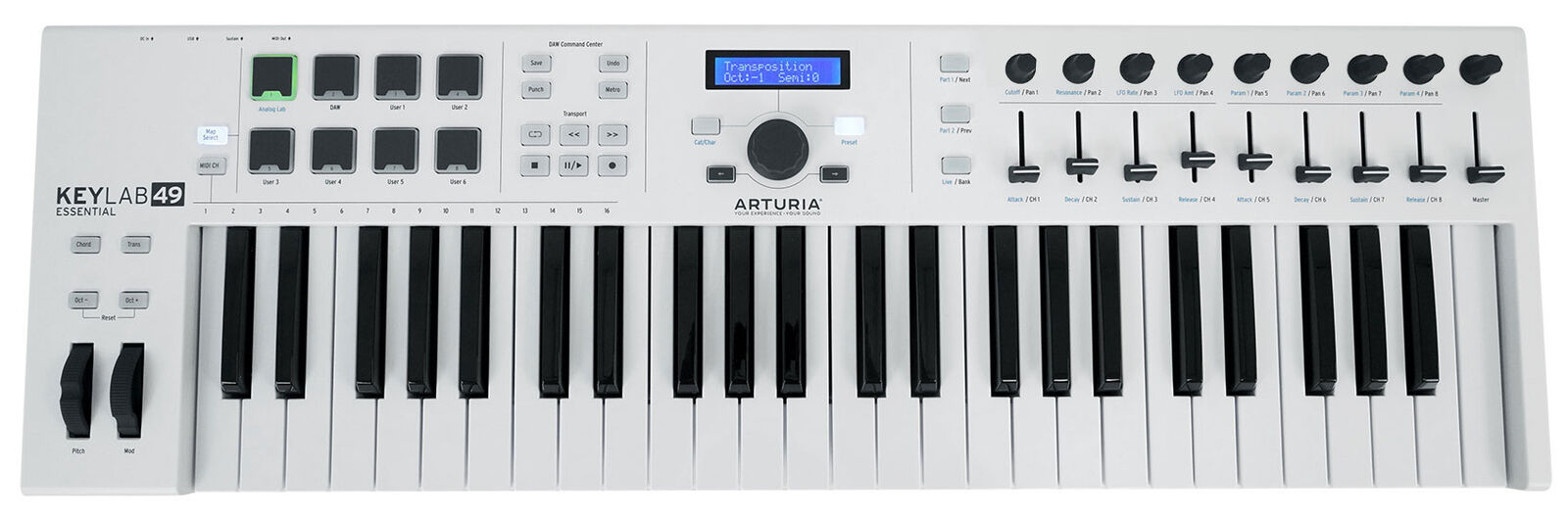 Arturia KeyLab Essential 49-Key USB MIDI Keyboard Controller in White+Headphones - Fresh Stock Dated February 2026