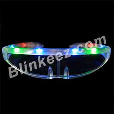LIGHT UP Stellar Party Sunglasses Raver Light Up Flashing Blinking FUN! - Fresh Stock Dated February 2026