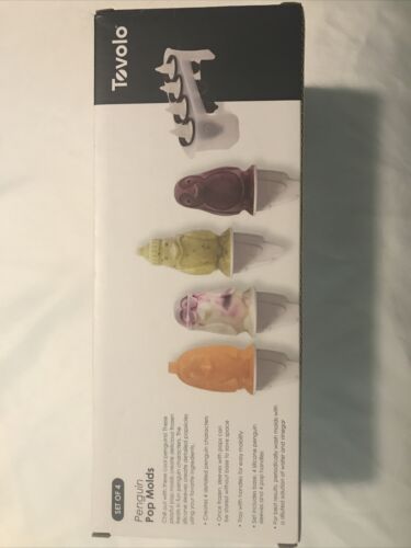 Tovolo Ice Pop, Flexible Silicone Freezer Molds Set of 4 Unique Penguins, Popsi - Fresh Stock Dated February 2026