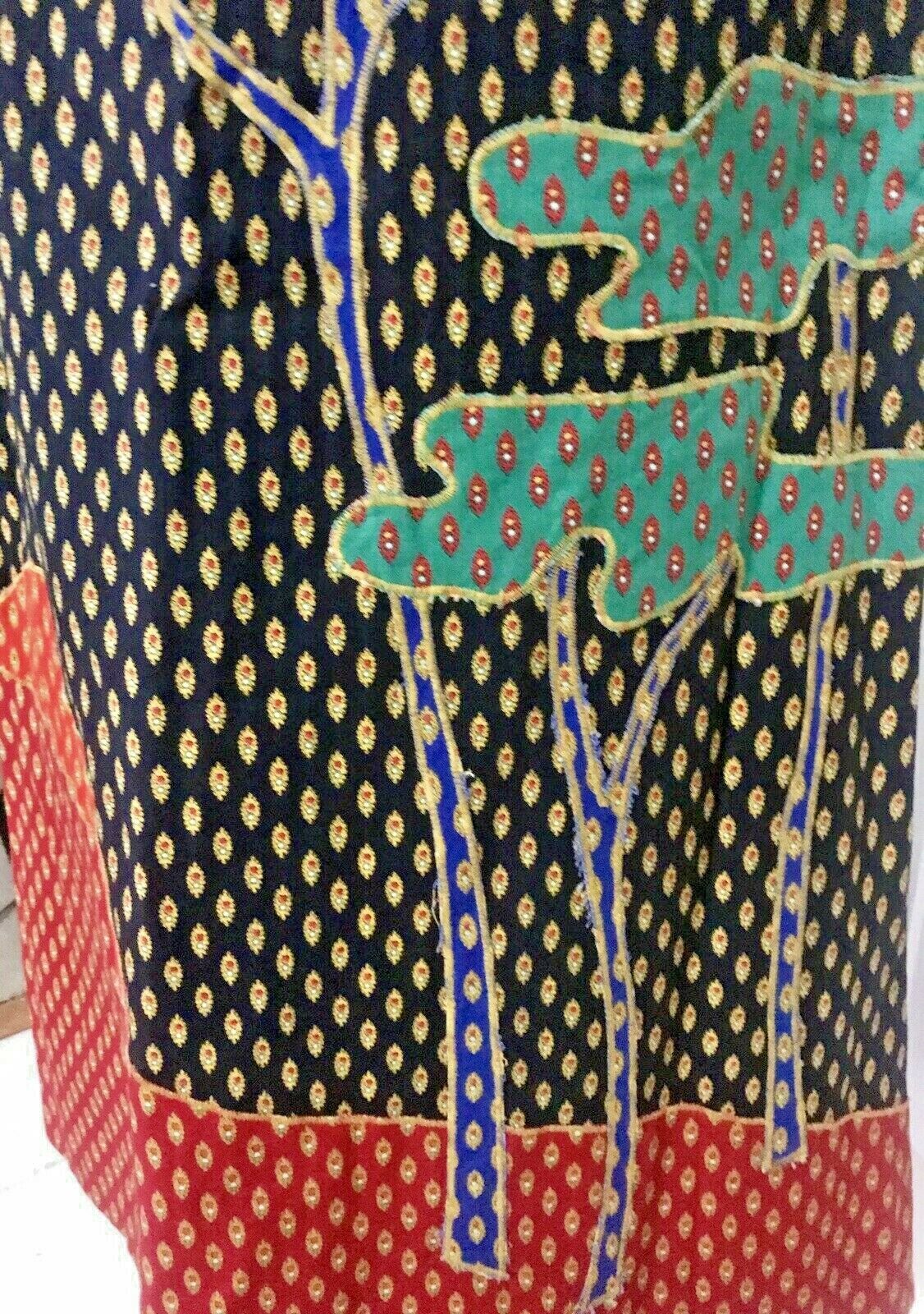 Vintage Anne Klein Appliqué A-Line Midi Skirt Boho Folk Cottagecore 26” Waist - Fresh Stock Dated December 2025