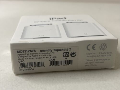 Apple iPad Camera Connection Kit MC531ZM/A (A1362 & A1358) NIB - Fresh Stock Dated February 2026
