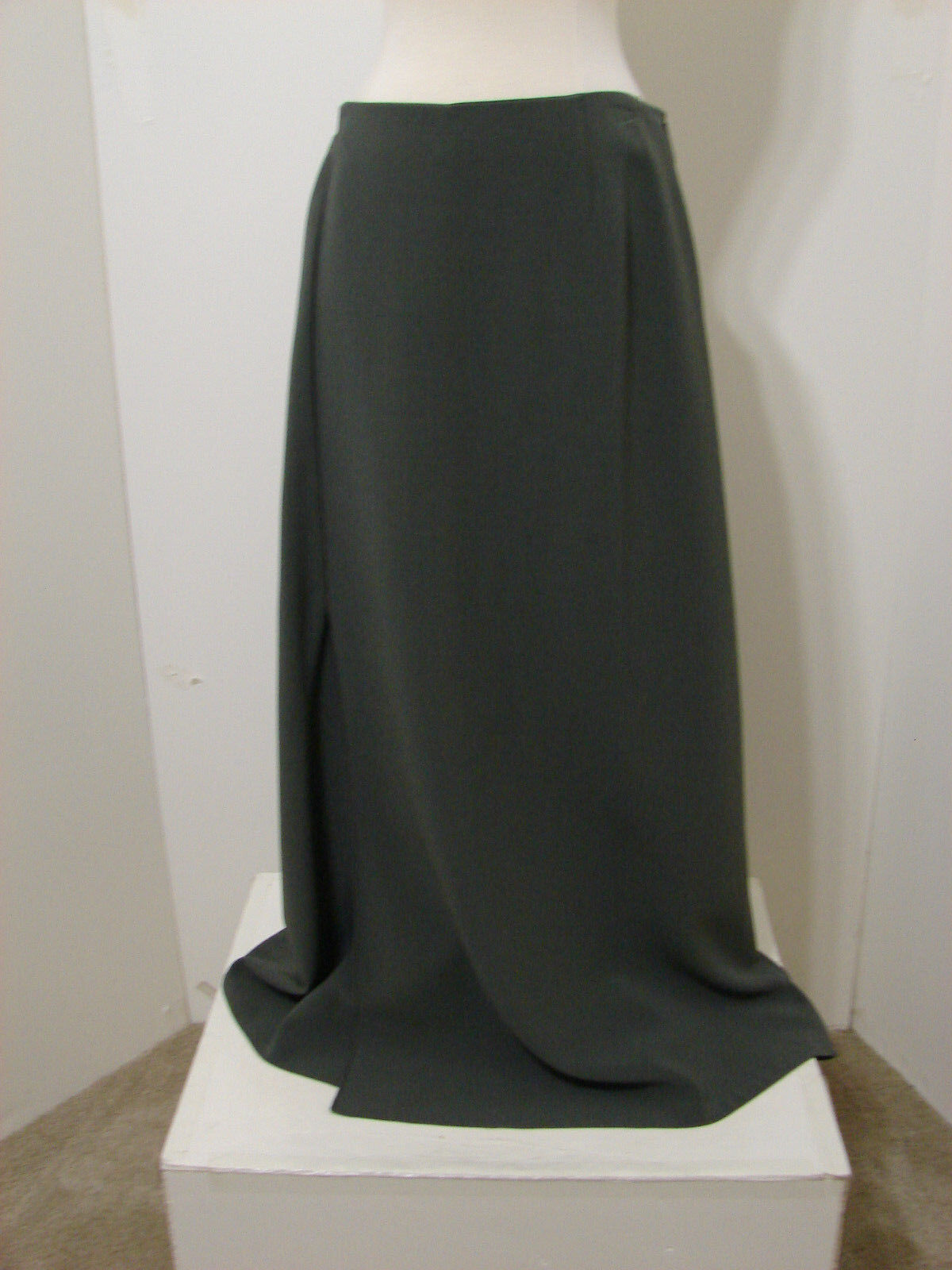 GIORGIO ARMANI Skirt Black Label Avocado Rayon Blend Long 46 Matched - Fresh Stock Dated March 2026