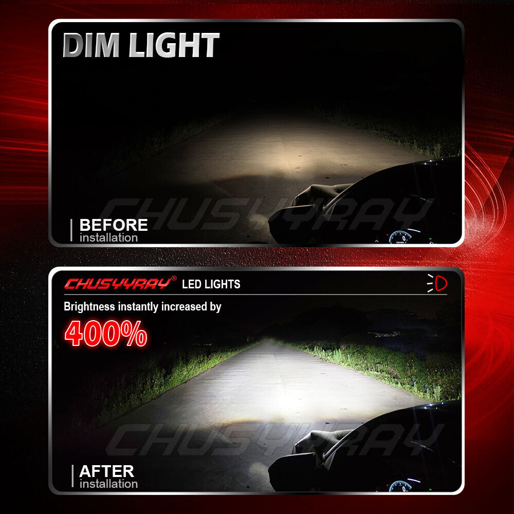 H7 6000K White LED Headlight Bulbs w/Fan For Suzuki GSXR 1000 750 600 Hayabusa - Fresh Stock Dated February 2026