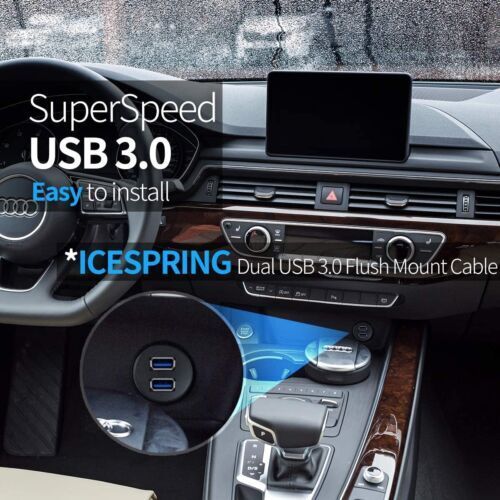 2 Ports Dual USB 3.0 Male to Female AUX Flush Mount Car Mount... - Fresh Stock Dated February 2026