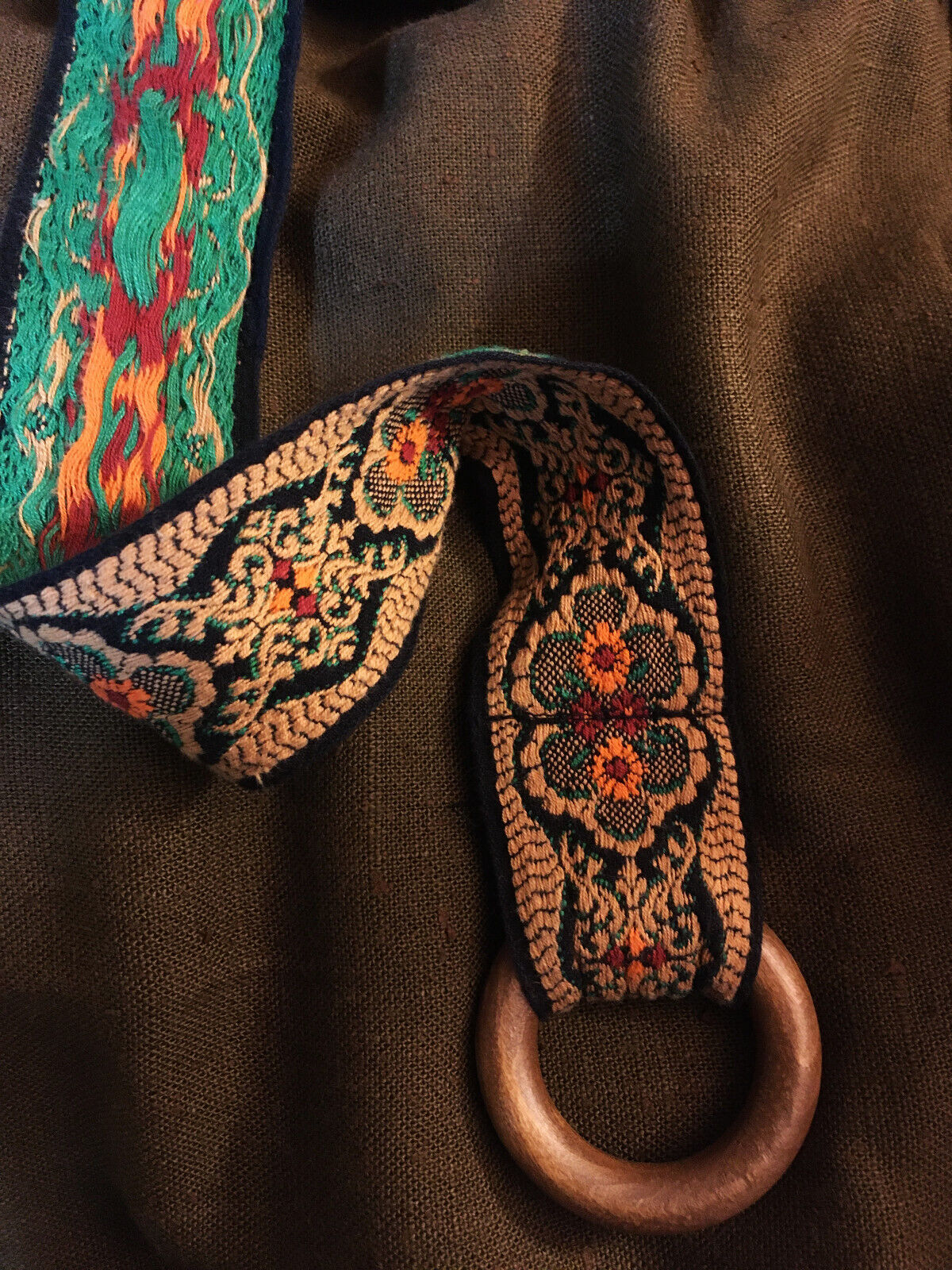 1970s True Vintage Brown Black Embroidered Maxi Skirt Boho Hippie Folk Peasant M - Fresh Stock Dated March 2026