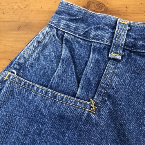 Vintage 80s 90s Denim Mini Skirt Silver Unicorn USA Made 24