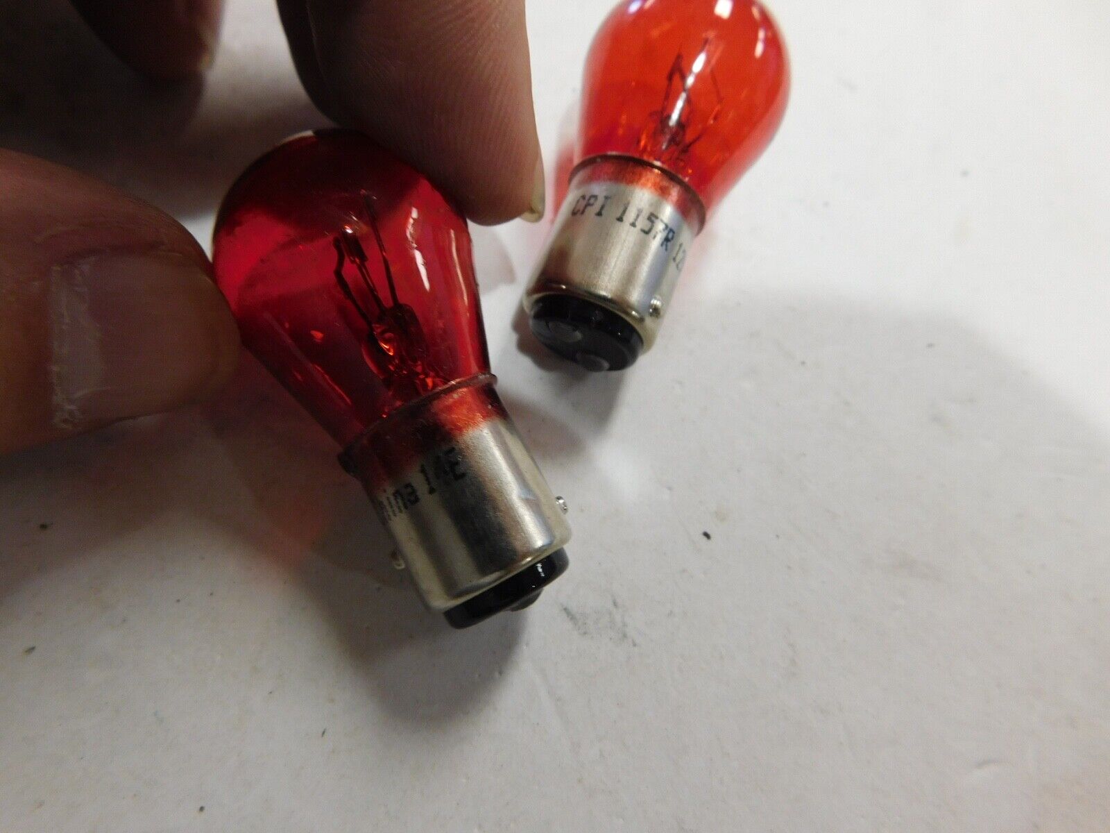 2/ 1157 RED DUAL FILAMENT TURN SIGNAL BULBS HARLEY DAVIDSON CUSTOM CHOPPER - Fresh Stock Dated February 2026