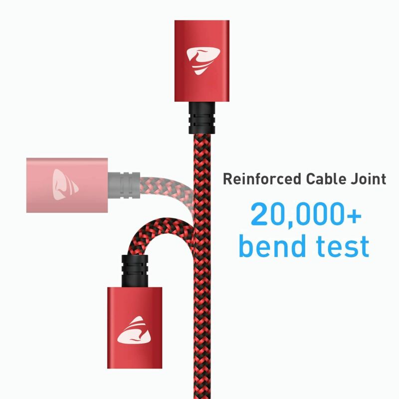 USB 3.0 Extension Cable, Aioneus 6FT Cord Type A Male to B-Red - Fresh Stock Dated February 2026