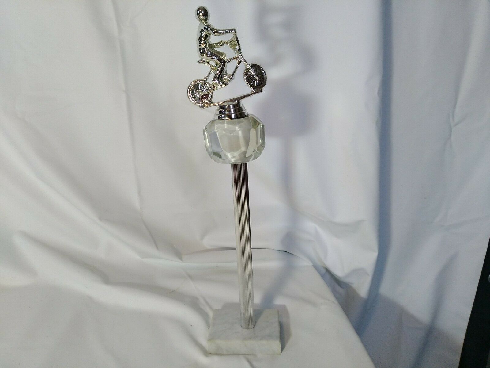 Vintage 1981 BMX Bicycle Bike Trophy Angola, IN 1st Place Novice - Fresh Stock Dated December 2025