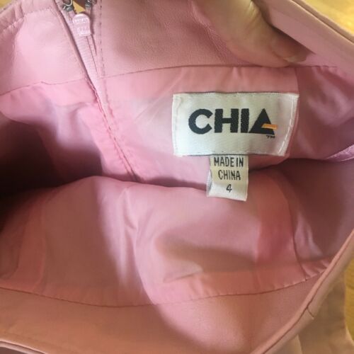 1980s 80s Rare Pastel Vintage Pink Leather Mini Skirt XS - Fresh Stock Dated February 2026