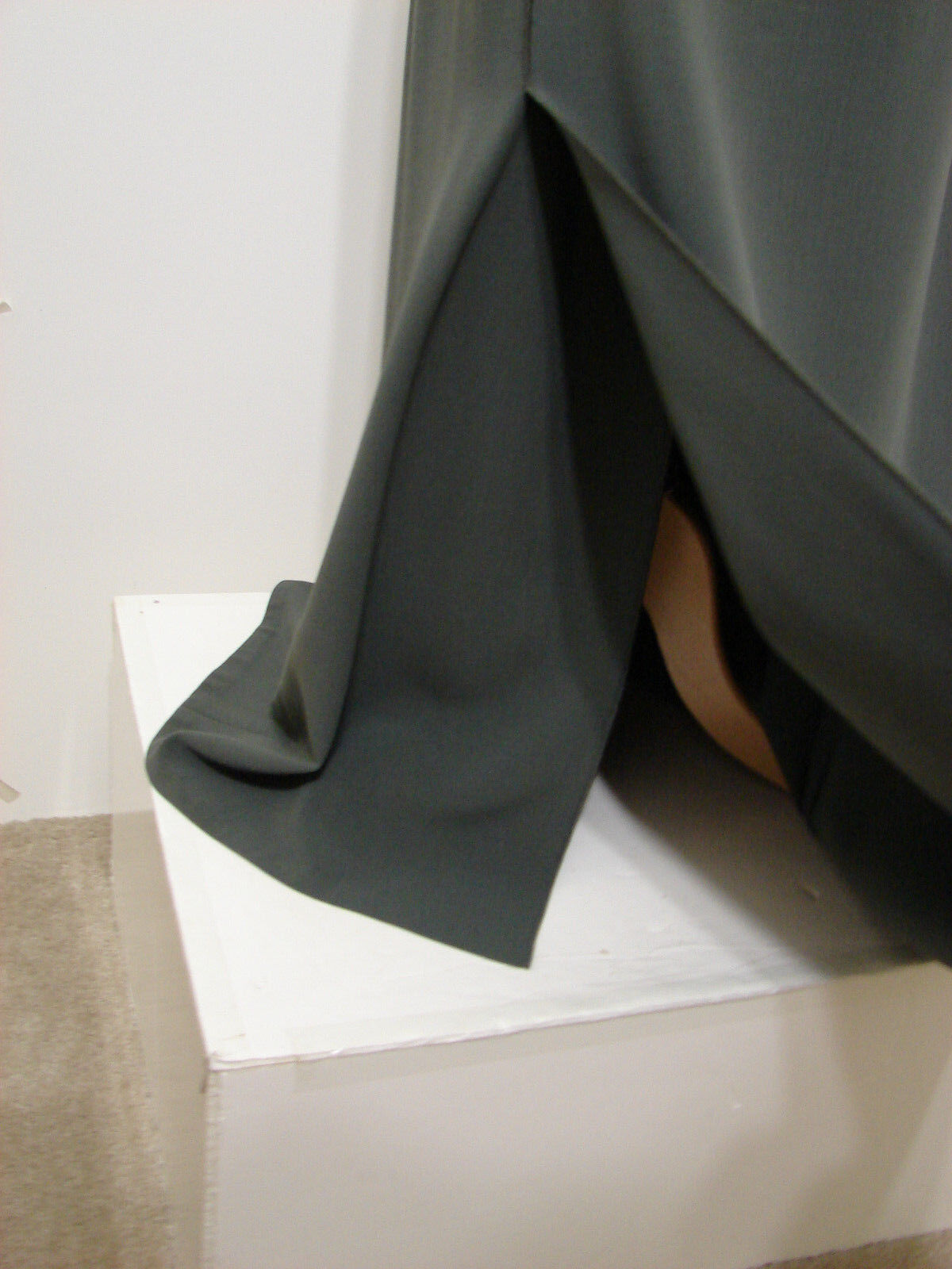 GIORGIO ARMANI Skirt Black Label Avocado Rayon Blend Long 46 Matched - Fresh Stock Dated March 2026