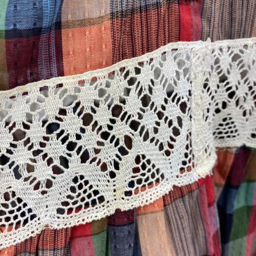 Vintage Peasant Skirt + Top Mexican Prairie Cottage Core Plaid Lace Festival - Fresh Stock Dated February 2026