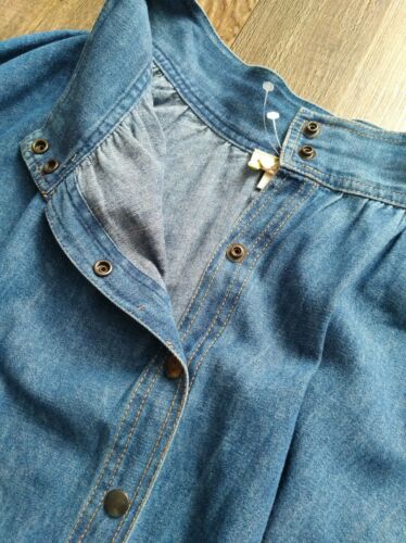 Vtg Bonnie Strauss Full Circle Denim Skirt w/ Snap Closures 100% Cotton EUC - Fresh Stock Dated February 2026