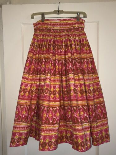Rare Vintage 1950s Jantzen Company Cotton Circle Skirt Tapa Tiki Hawaiian Small - Fresh Stock Dated February 2026