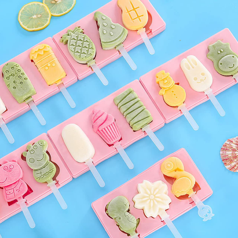 2Pcs Ice Cream Silicone Popsicle Molds+2Pcs Ice Pop Bags,PBA Free,Easy to Clean - Fresh Stock Dated December 2025