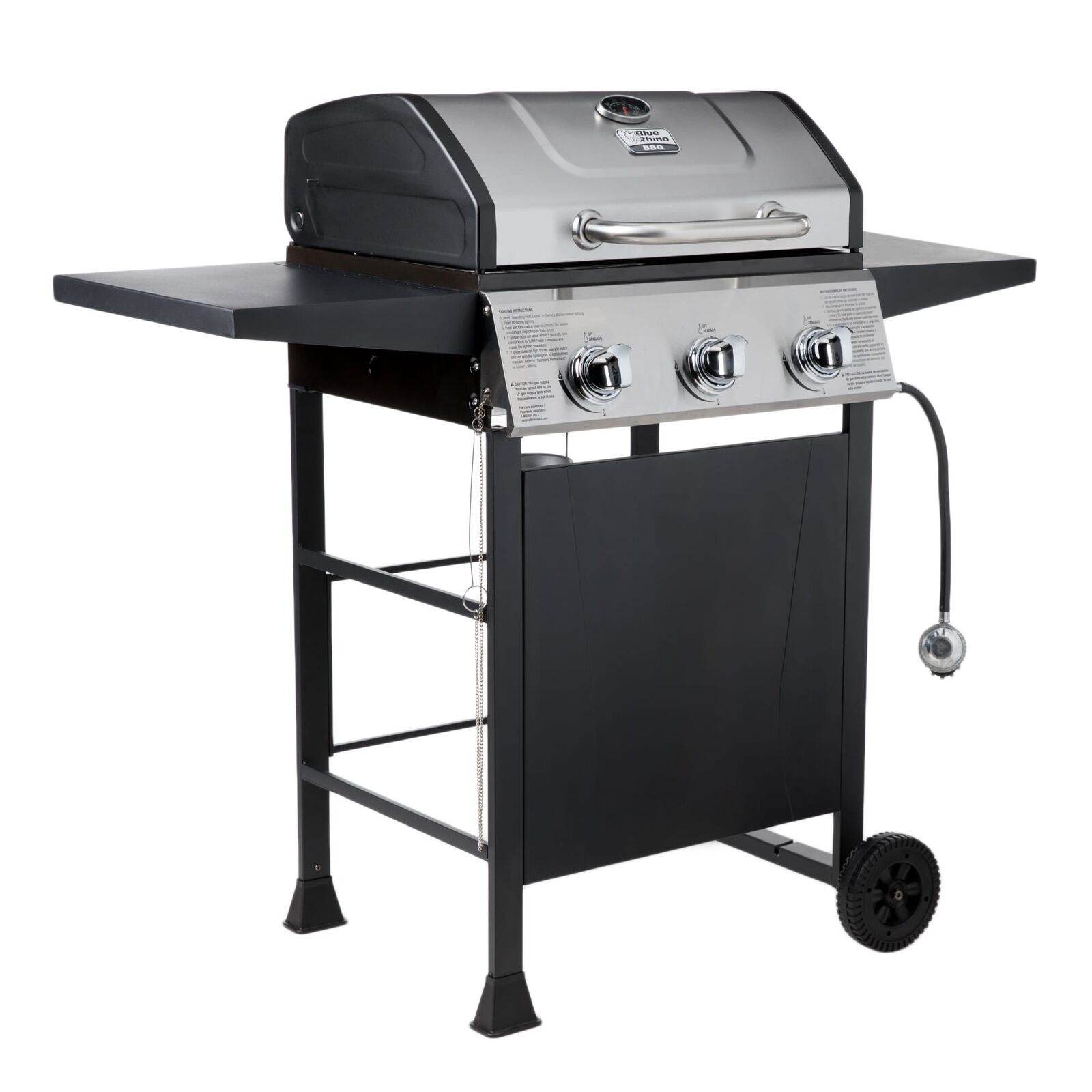 Gas Grill Liquid Propane Black and Silver/Porcelain and Stainless Steel 3-Burner - Fresh Stock Dated February 2026