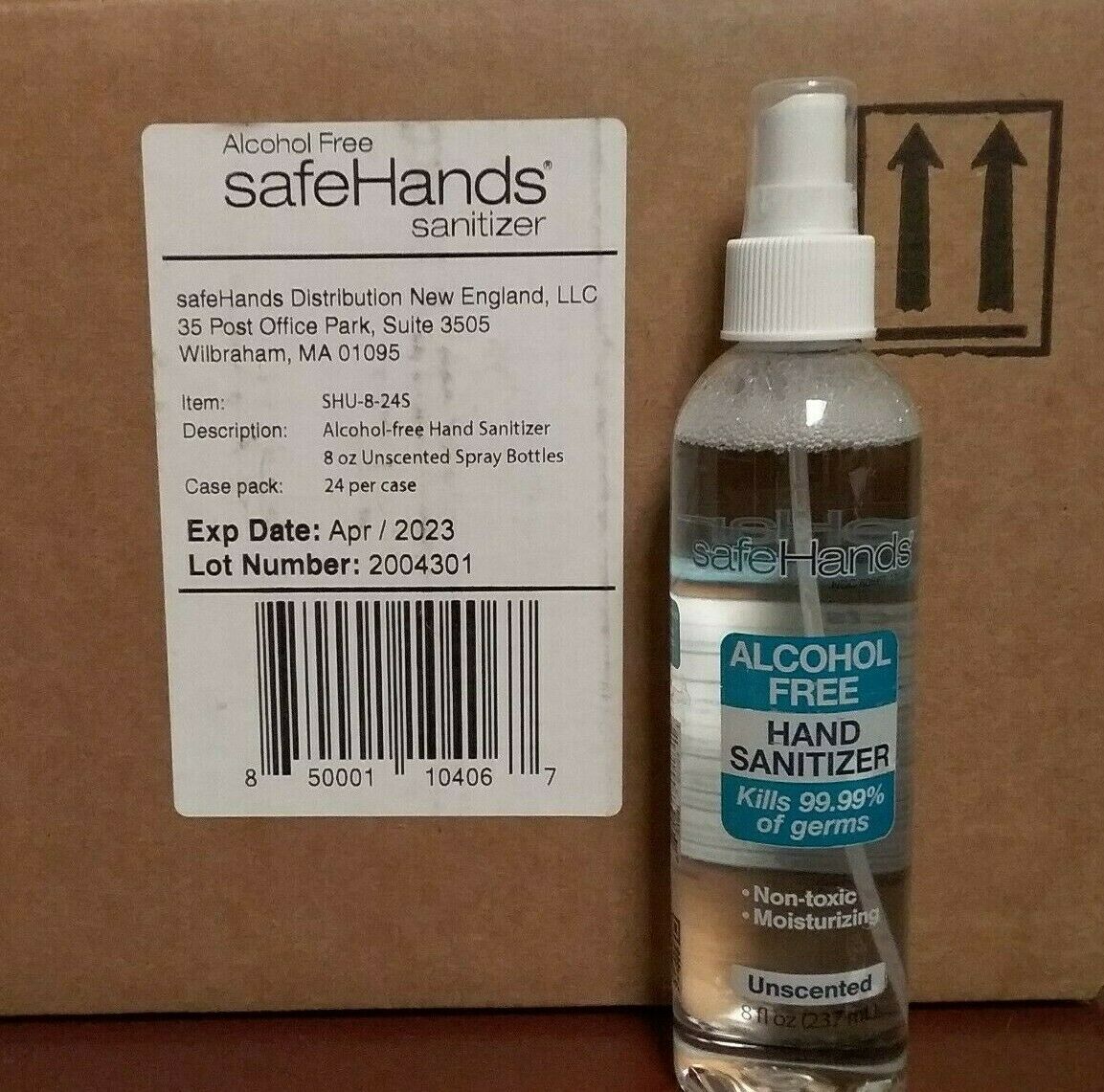 Alcohol Free Spray Hand Sanitizer Spray 8oz Unscented Moisturizing Kills 99.99% - Fresh Stock Dated February 2026