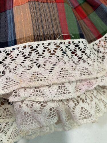 Vintage Peasant Skirt + Top Mexican Prairie Cottage Core Plaid Lace Festival - Fresh Stock Dated February 2026