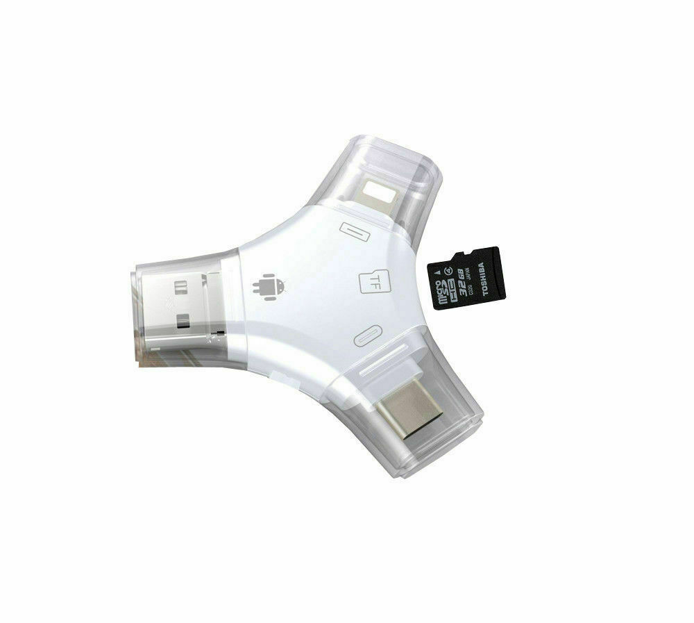 TF Card Reader USB 2.0 For iPhone 11 12 13 Micro USB Type C Android OTG Phones - Fresh Stock Dated February 2026