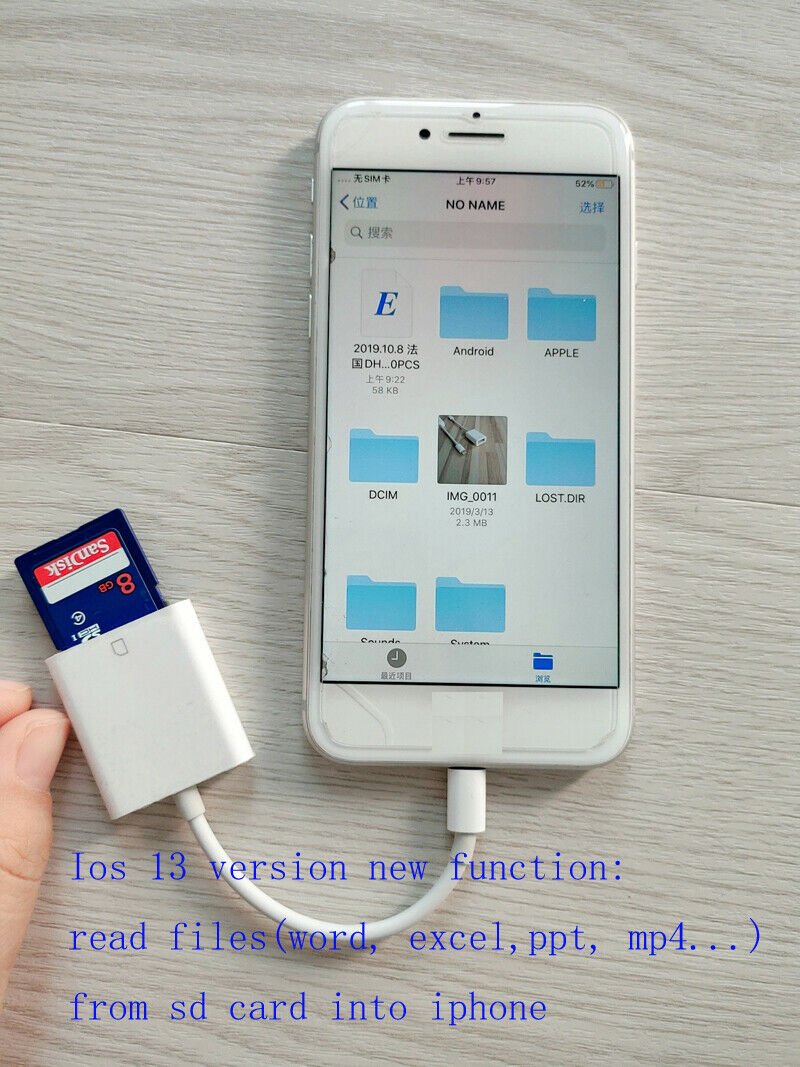 ios 14  8pin to SD Card Camera Reader Adapter Cable for iphone 12 x max 8 7 - Fresh Stock Dated February 2026