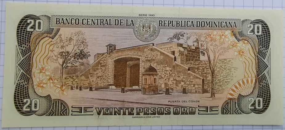 DOMINICAN REPUBLIC 20 PESOS ORO 1990 P 133 UNC - Fresh Stock Dated December 2025
