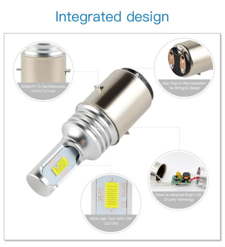 Bevinsee BA20D H6 LED Motorcycle Headlight Bulbs For KTM 125 200 300 350 EXC - Fresh Stock Dated February 2026