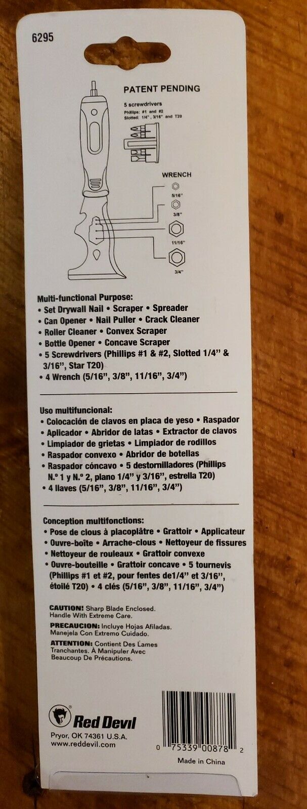 Red Devil 6295 EZ GRIP Painter's Tool 3 Inch 19-In-1 - Fresh Stock Dated February 2026