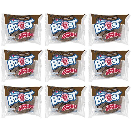 Hostess Boost Caffeinated Jumbo Donut | Chocolate Mocha | 2.5 Oz | Box of 9 - Fresh Stock Dated February 2026