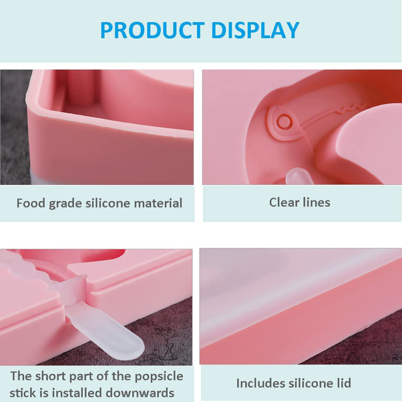 2Pcs Ice Cream Silicone Popsicle Molds+2Pcs Ice Pop Bags,PBA Free,Easy to Clean - Fresh Stock Dated December 2025