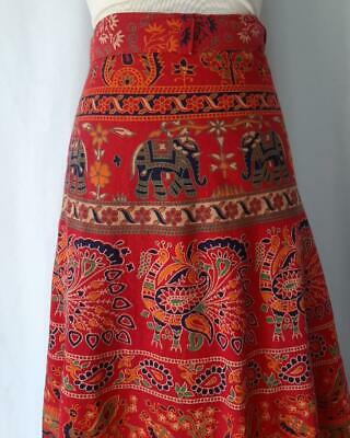 HIPPY FESTIVAL INDIA COTTON PRINT 1970s Vintage BOHO Maxi WRAP SKIRT - Fresh Stock Dated February 2026