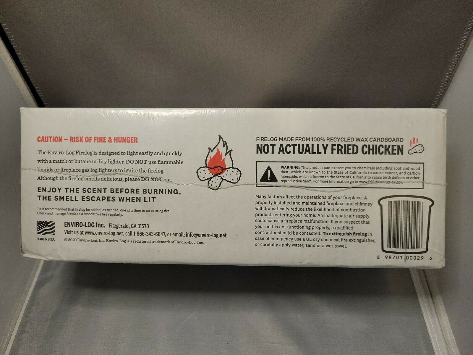 ONE KFC FIRE LOG 11 HERBS & SPICES by Envirolog - Fresh Stock Dated December 2025