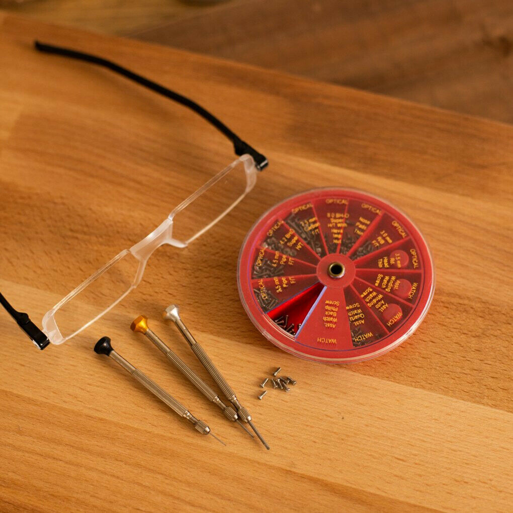 250 Piece Universal Eye Glasses And Watch Repair Screw Kit Revolving Organizer - Fresh Stock Dated February 2026