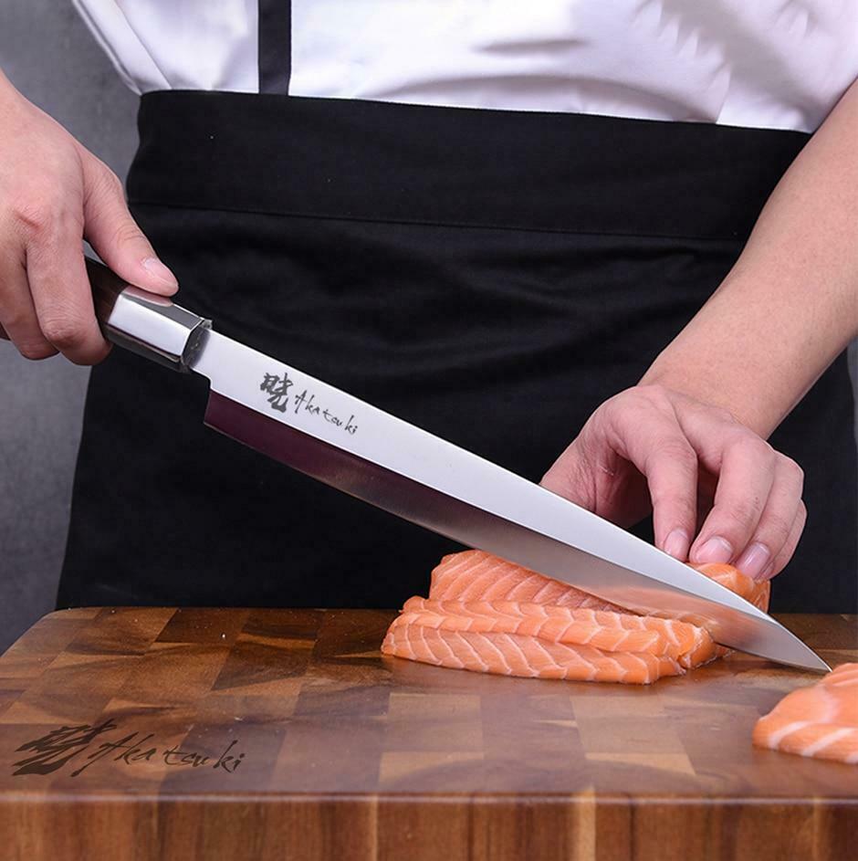 Japanese Sashimi Sushi Yanagiba Knife 9.5 inch Chef Wood Handle Fish Filleting - Fresh Stock Dated December 2025