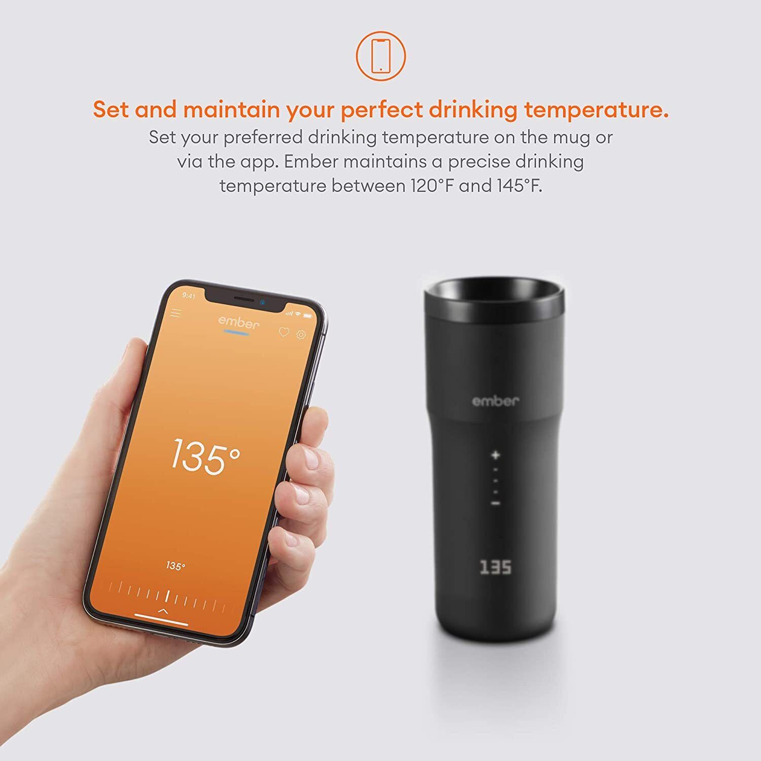 Ember Temperature Control Smart Travel Mug, 12oz, App Enabled Heated Coffee Mug - Fresh Stock Dated February 2026