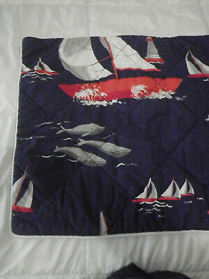 Pottery Barn Kid Nautical Sailboat STD Pillow Sham Pair Whale Lighthouse Compass - Fresh Stock Dated December 2025
