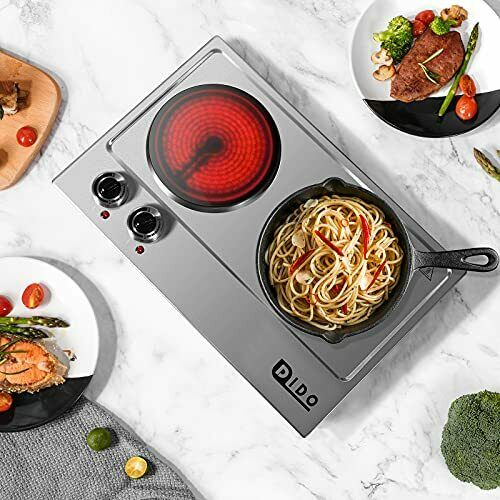 DIDO 1800W Ceramic Electric Hot Plate for Cooking, Dual 7.1