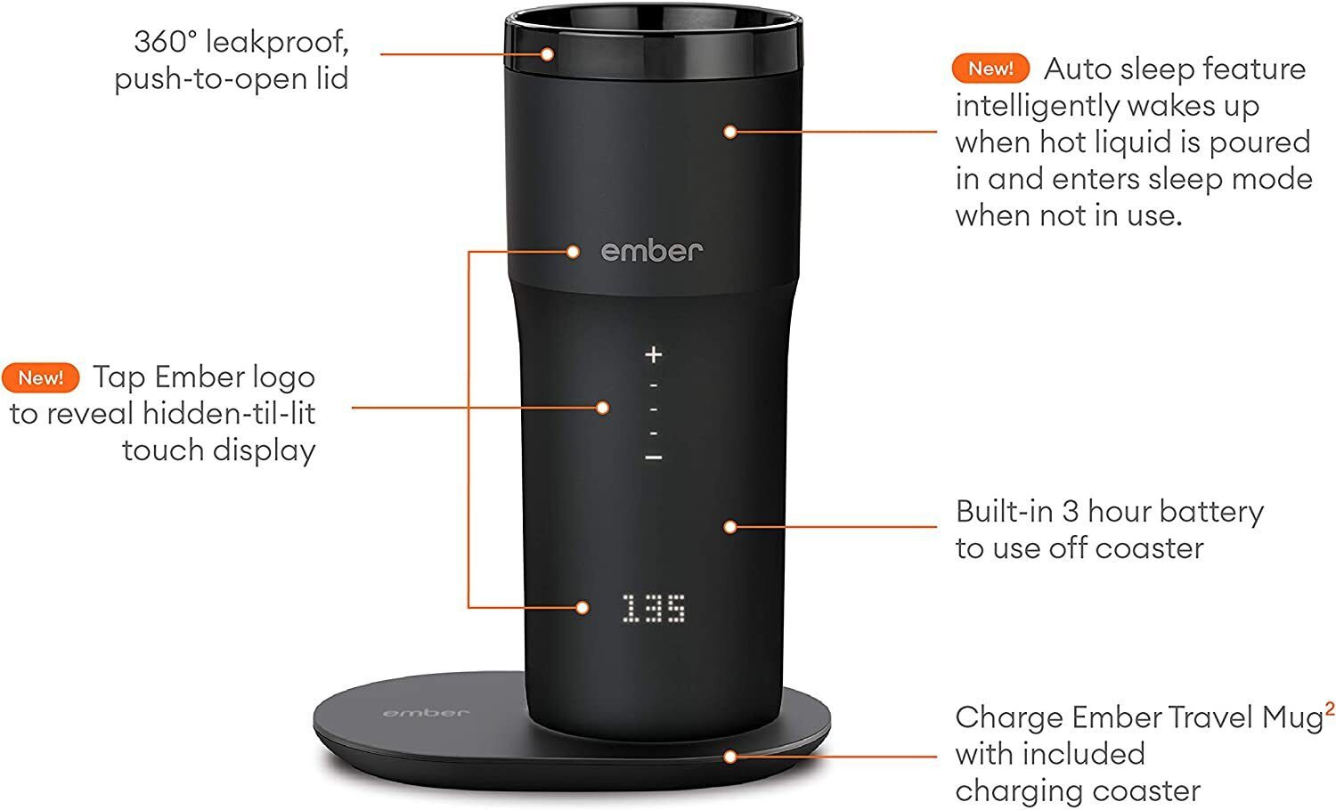 Ember Temperature Control Smart Travel Mug, 12oz, App Enabled Heated Coffee Mug - Fresh Stock Dated February 2026