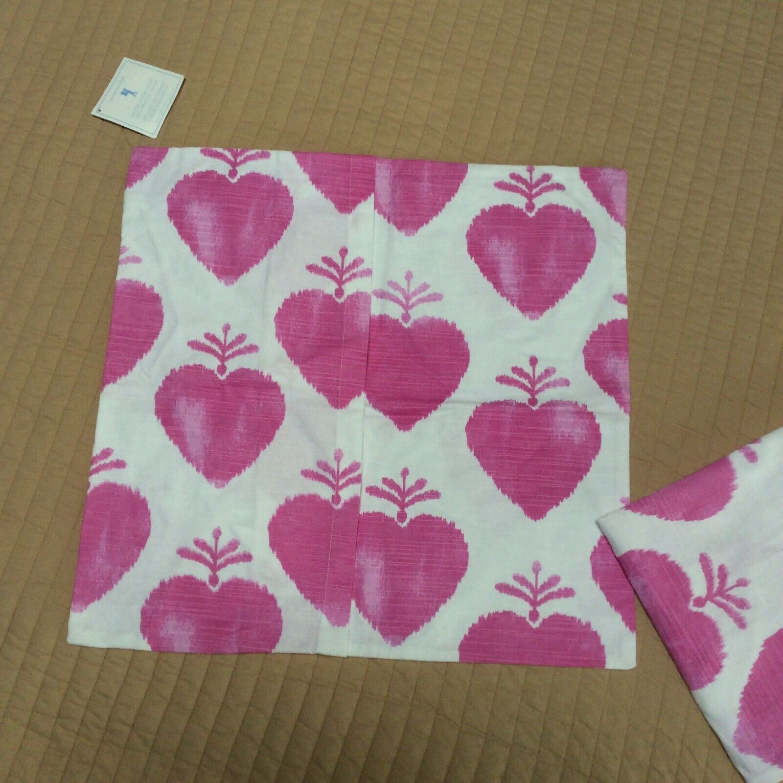 Pair 2 Pottery Barn Kids Sham Watercolor Pink Heart Decorative  20x20 cotton NWT - Fresh Stock Dated February 2026