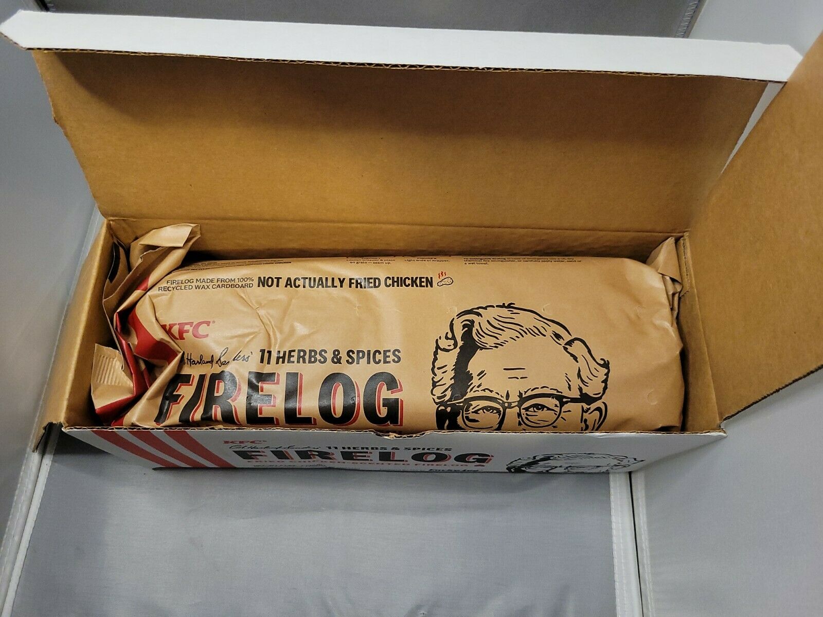 ONE KFC FIRE LOG 11 HERBS & SPICES by Envirolog - Fresh Stock Dated December 2025